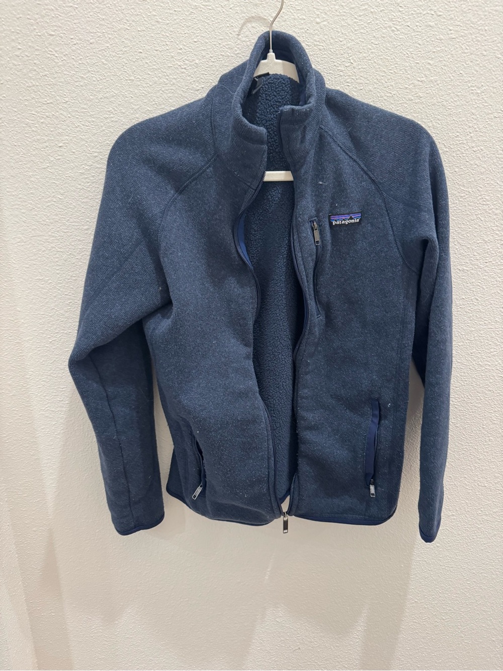 Patagonia Navy Full-Zip Sherpa Fleece Jacket